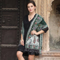 Snowy Forest Jamawar Wool Shawl