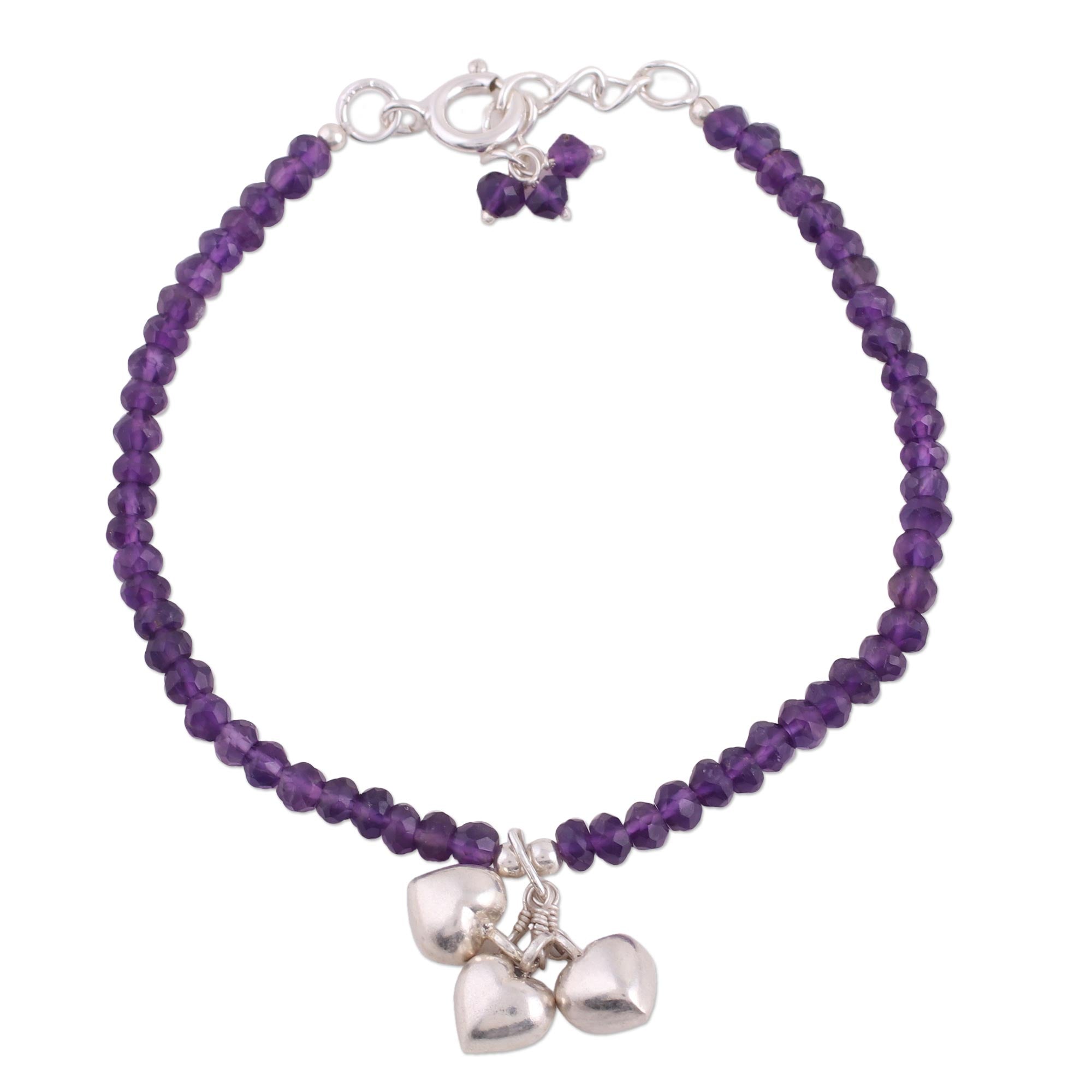Lavender Charisma Amethyst & Silver Beaded Bracelet