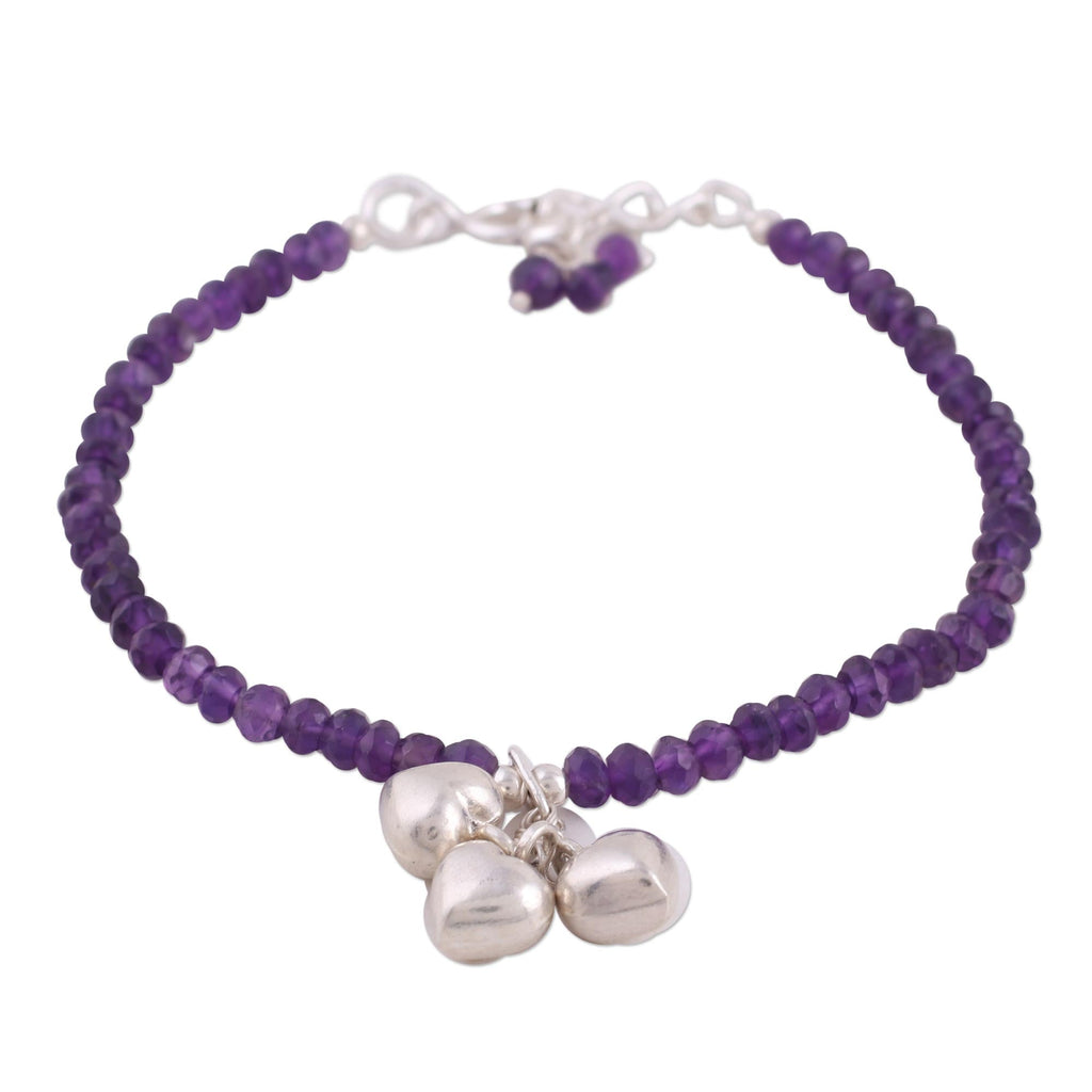Lavender Charisma Amethyst & Silver Beaded Bracelet