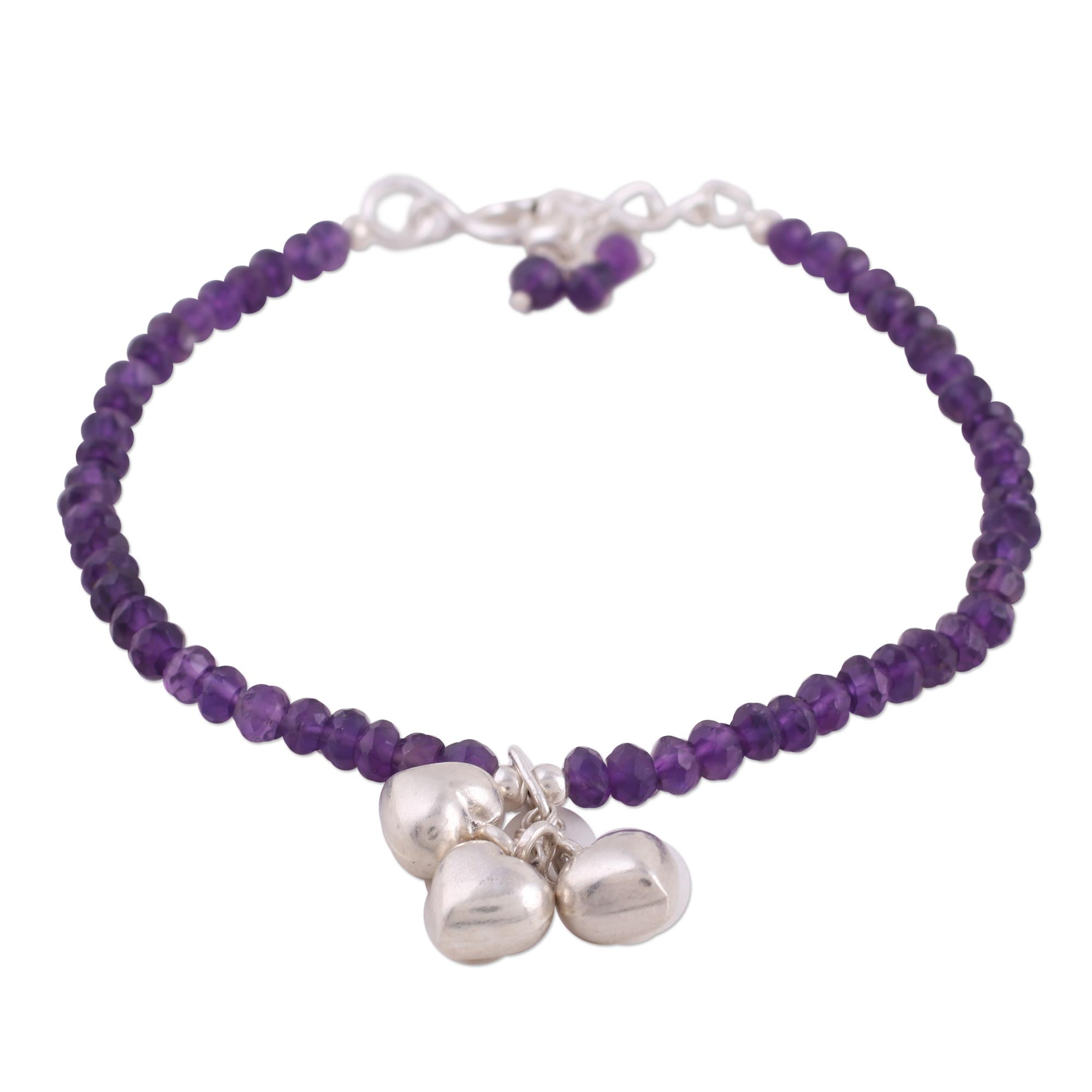 Lavender Charisma Amethyst & Silver Beaded Bracelet