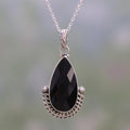 Magical Night Onyx Silver Pendant Necklace