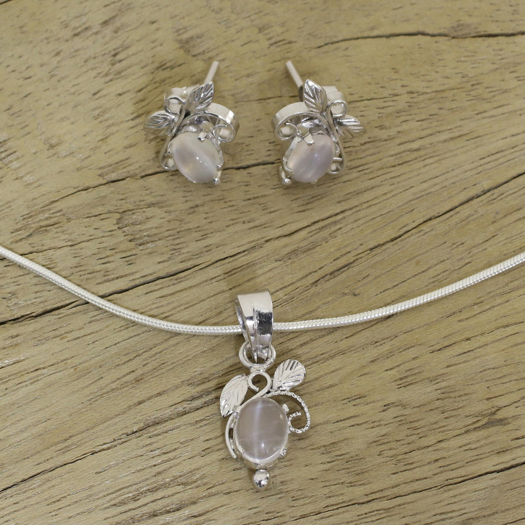Midnight Leaves Sterling Silver Jewelry Set