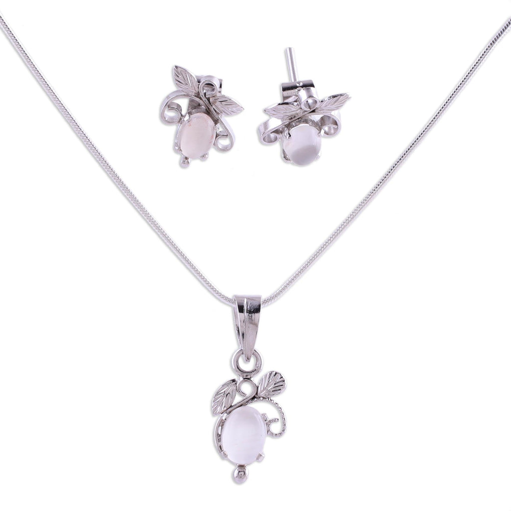 Midnight Leaves Sterling Silver Jewelry Set