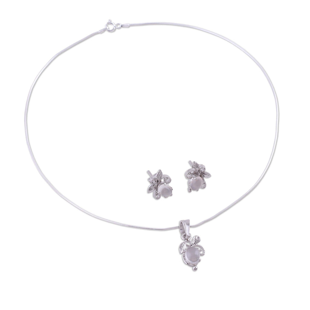 Midnight Leaves Sterling Silver Jewelry Set