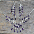 Falling Leaves Amethyst & Sterling Silver Jewelry Set