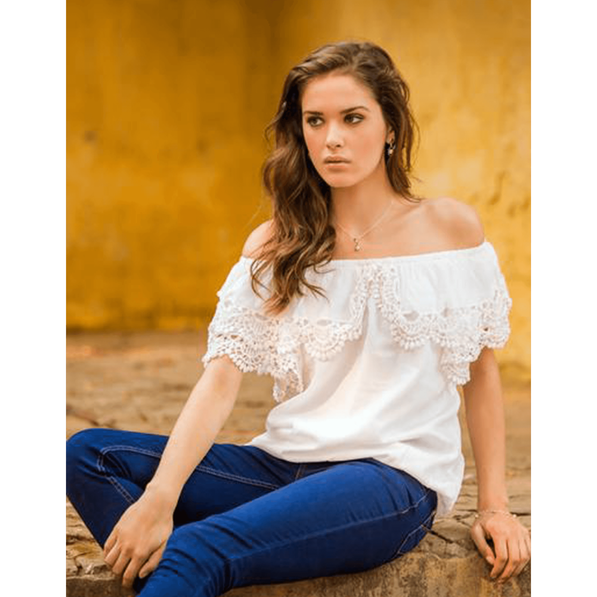 Handcrafted White Cotton & Lace Blouse