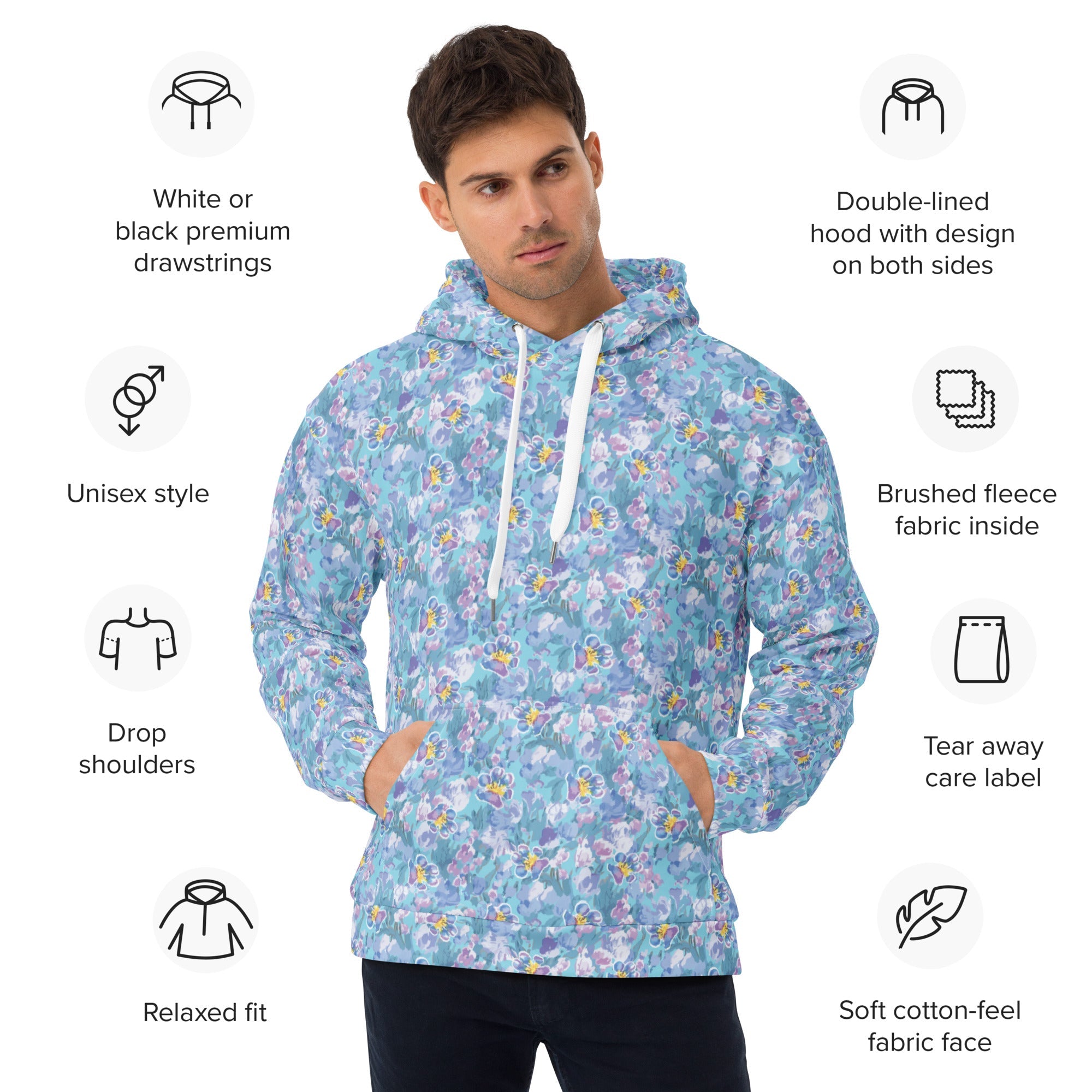 Marble Paw Garden All Over Print Recycled Hoodie