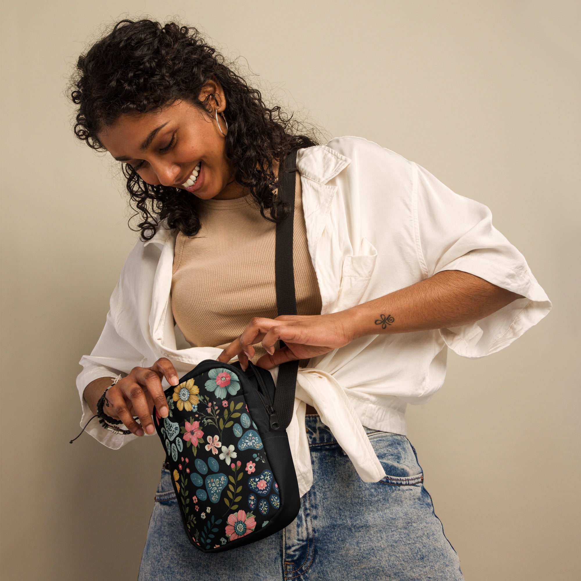 Floral Pawscape Utility Crossbody Bag