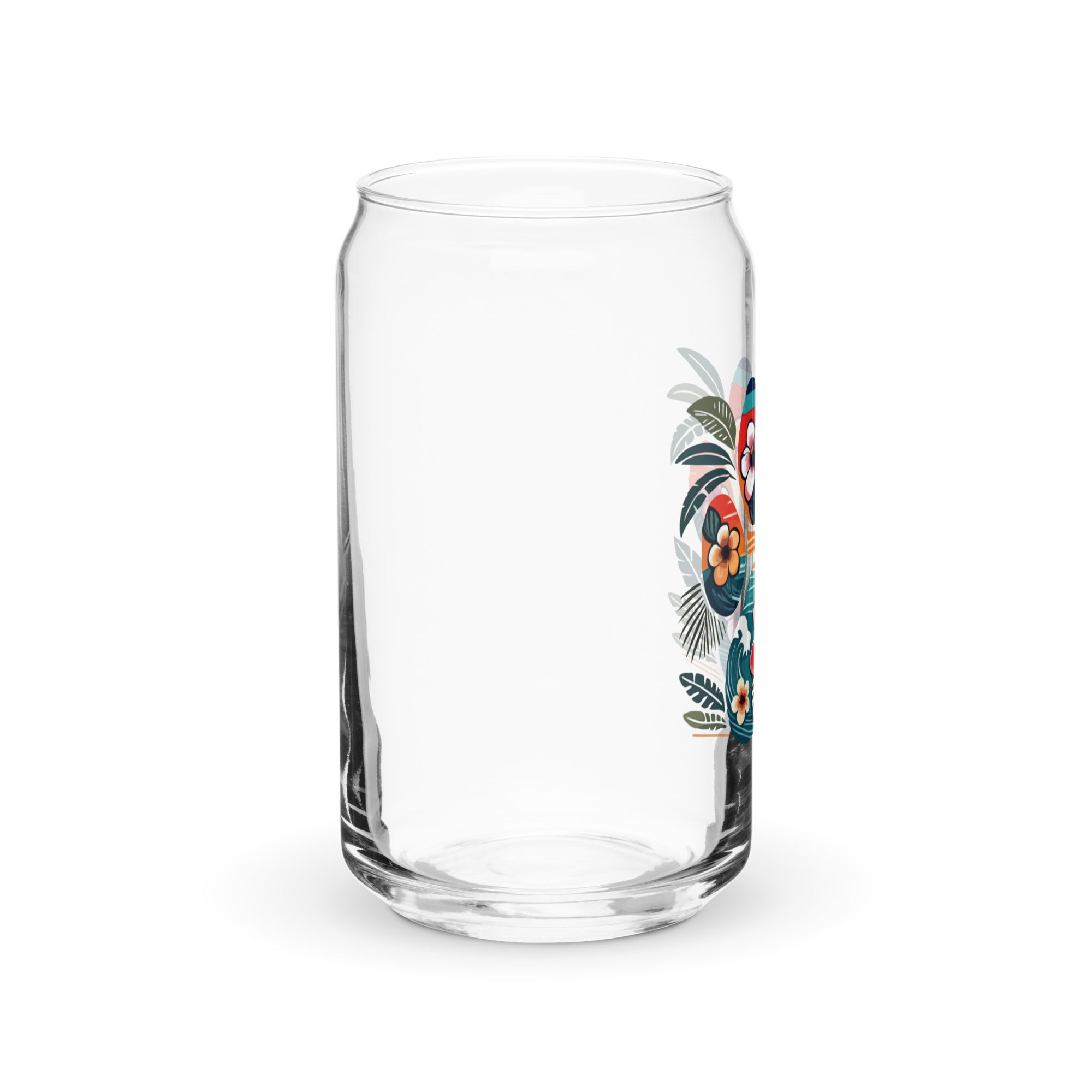 Tropical Paw Print Glass