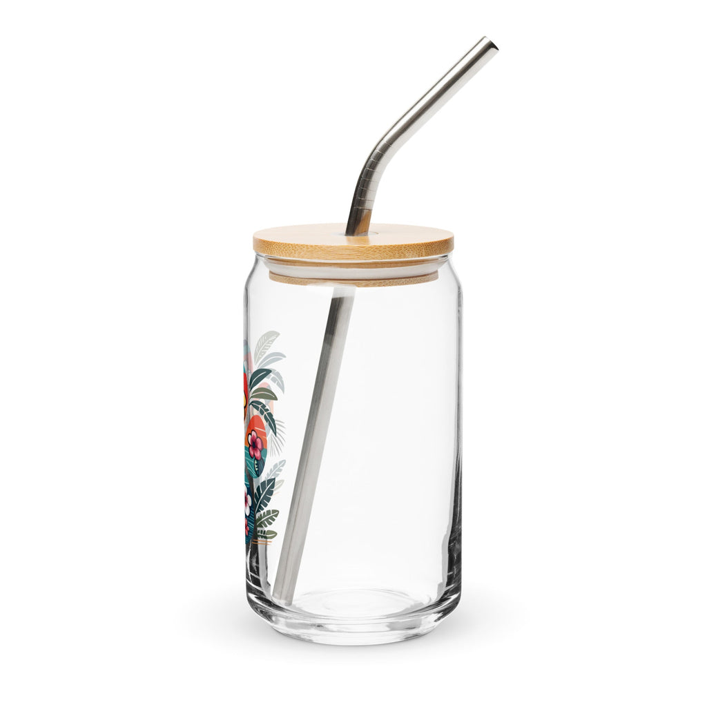 Tropical Paw Print Glass