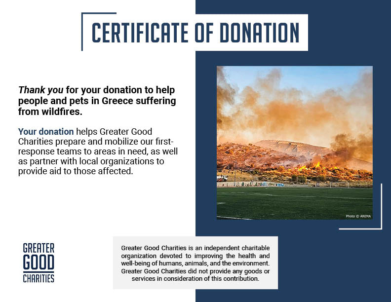 Send Urgent Aid to Families and Pets Impacted By Greece Wildfires