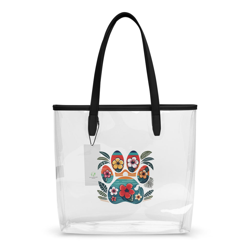 Tropical Paw Print Clear Tote Bag