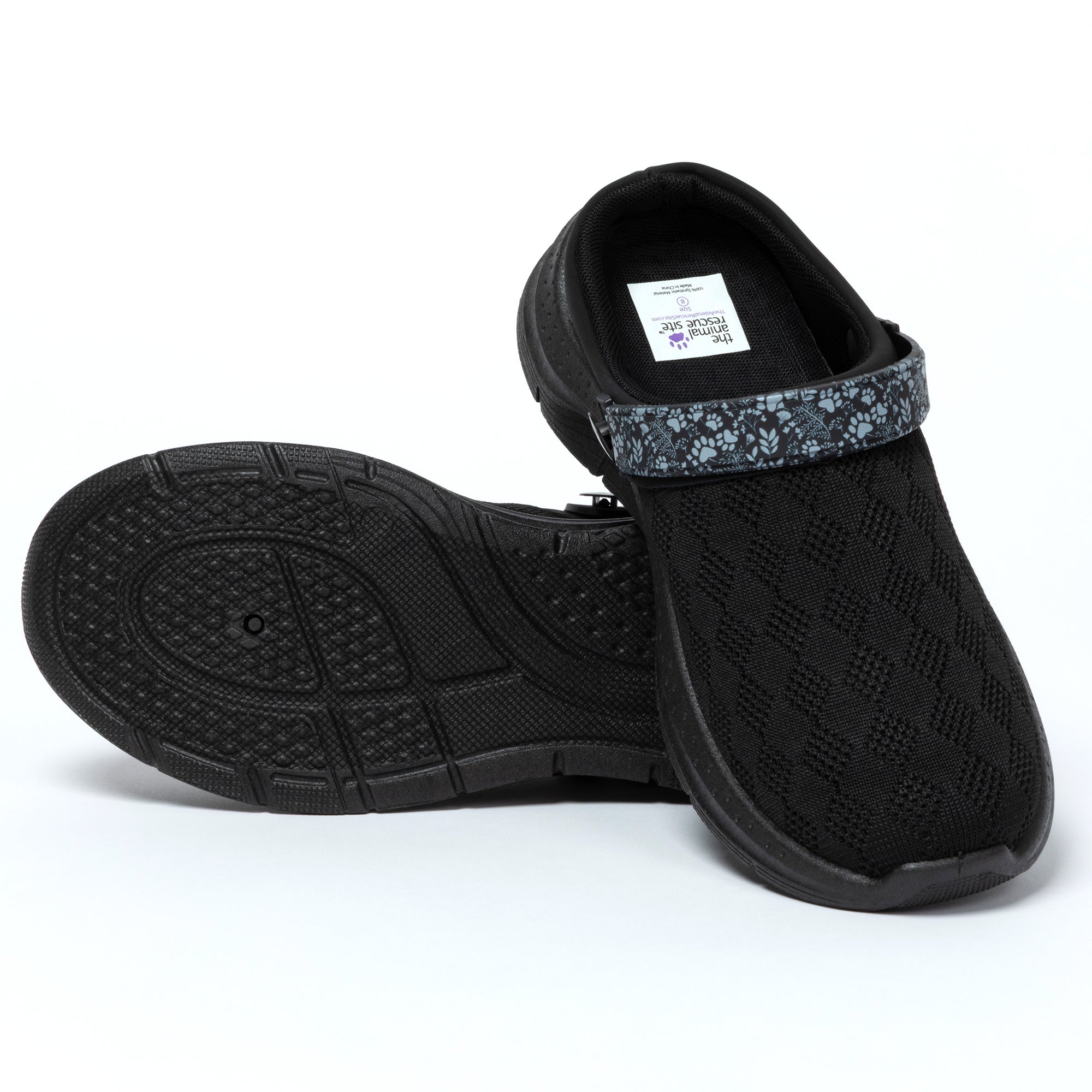 Paw Flexible Knitted Slip-On Clogs with Convertible Strap