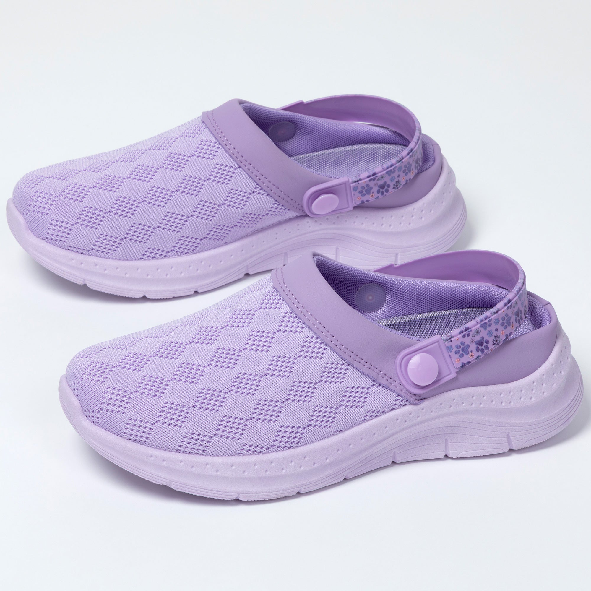 Paw Flexible Knitted Slip-On Clogs with Convertible Strap