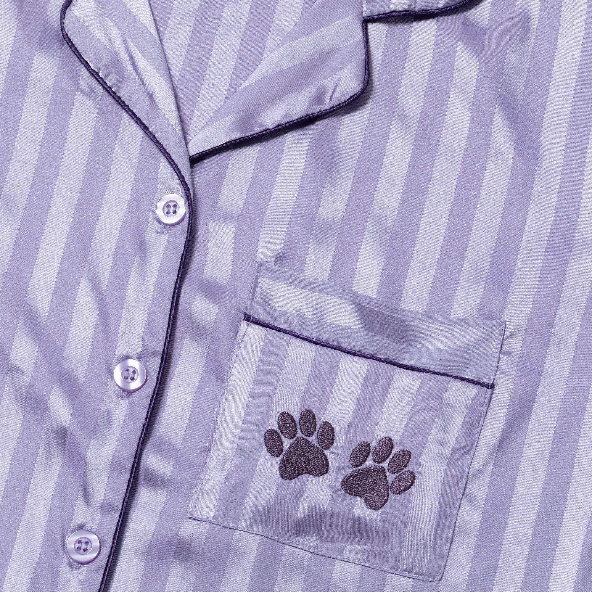 Luxe Satin Paw Print Pajama Short Set