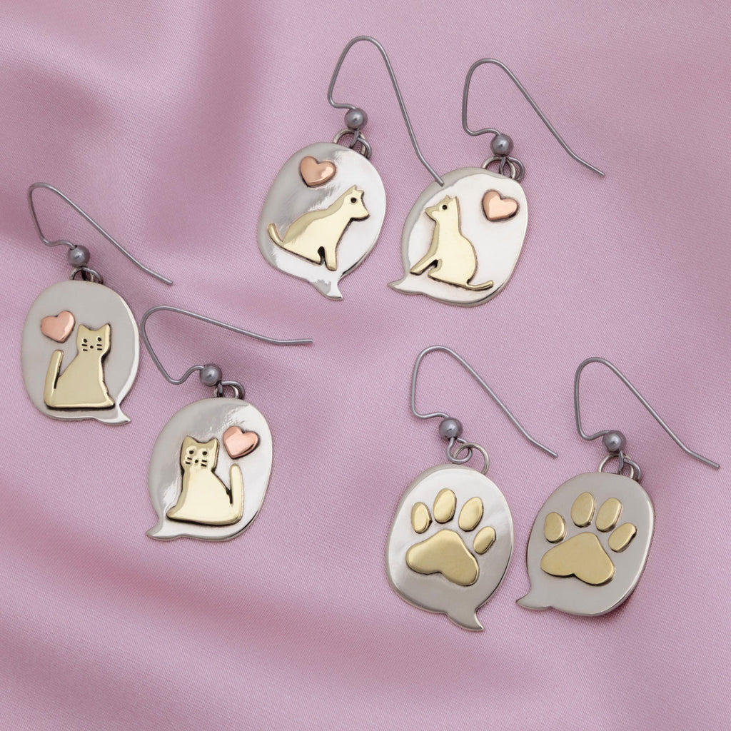 Text Bubble Pet Fair Trade Dangle Earrings
