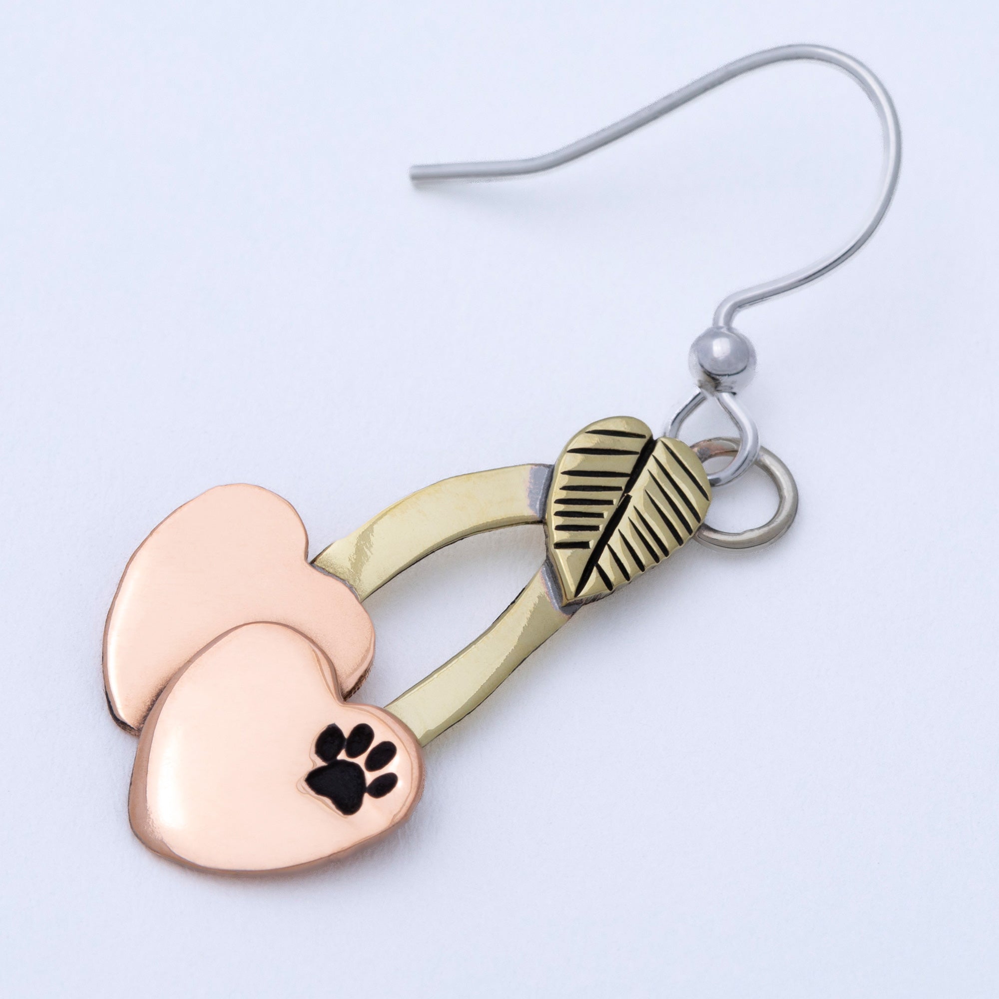 Cherry & Paw Print Fair Trade Dangle Earrings