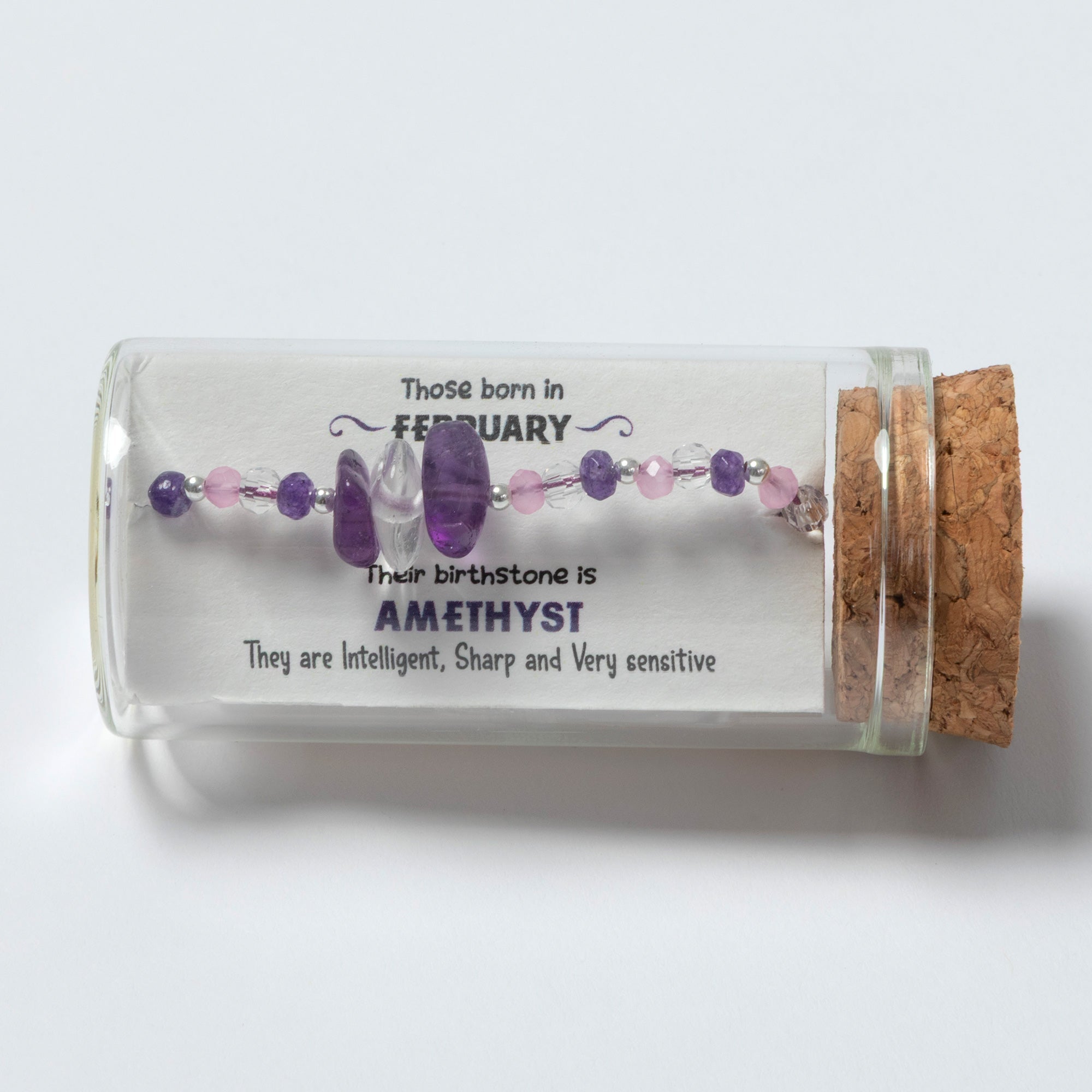 Message in a Bottle Birthstone Bracelet Gift
