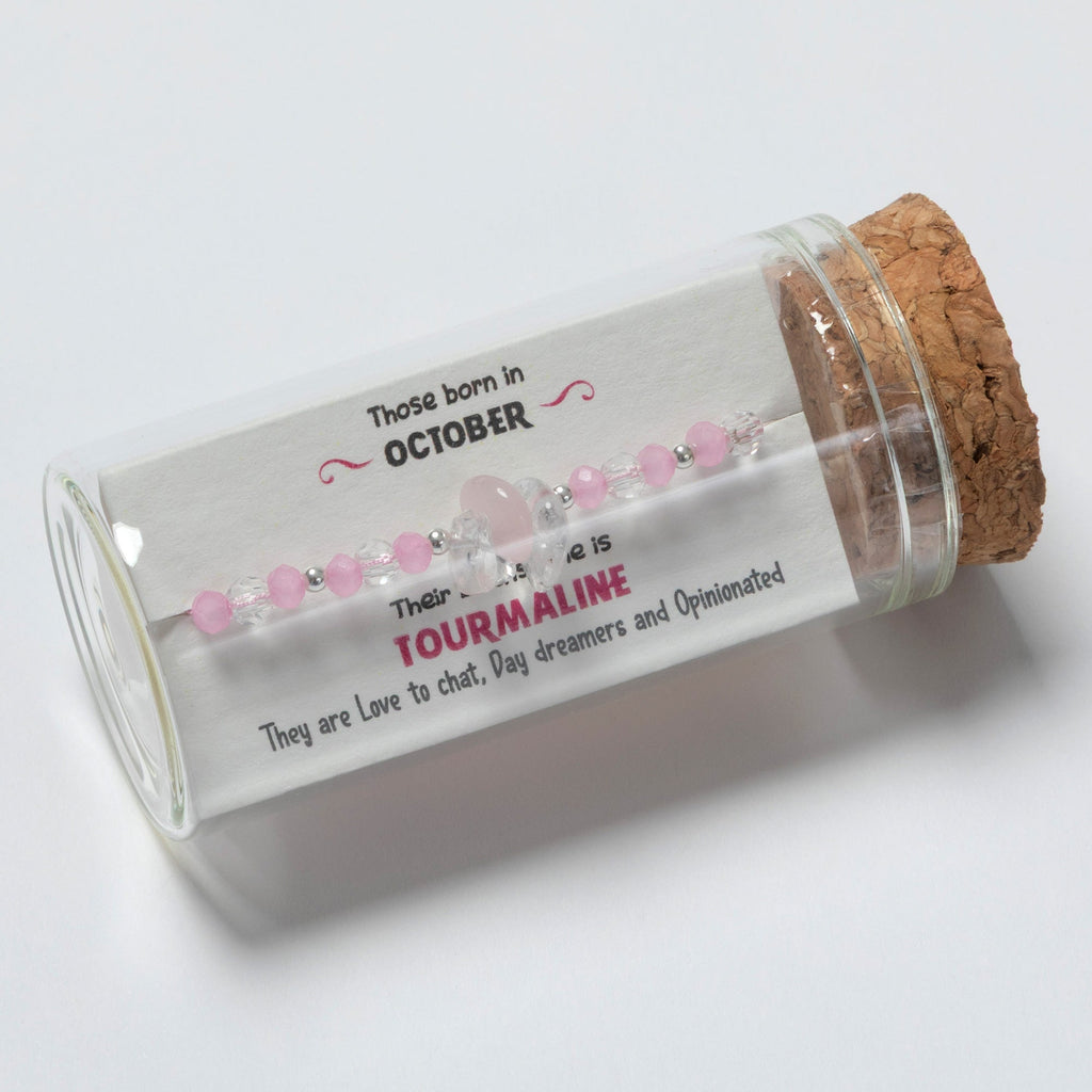 Message in a Bottle Birthstone Bracelet Gift