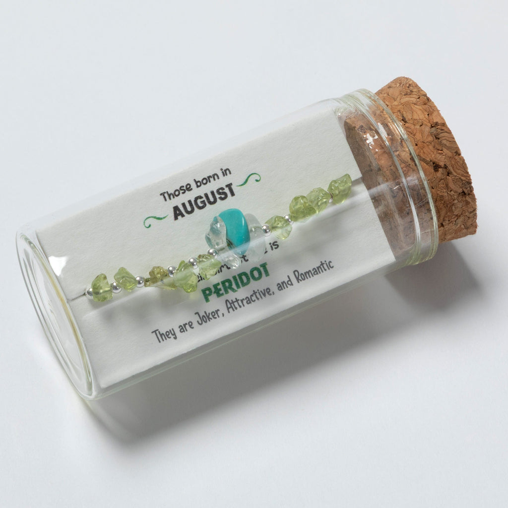 Message in a Bottle Birthstone Bracelet Gift