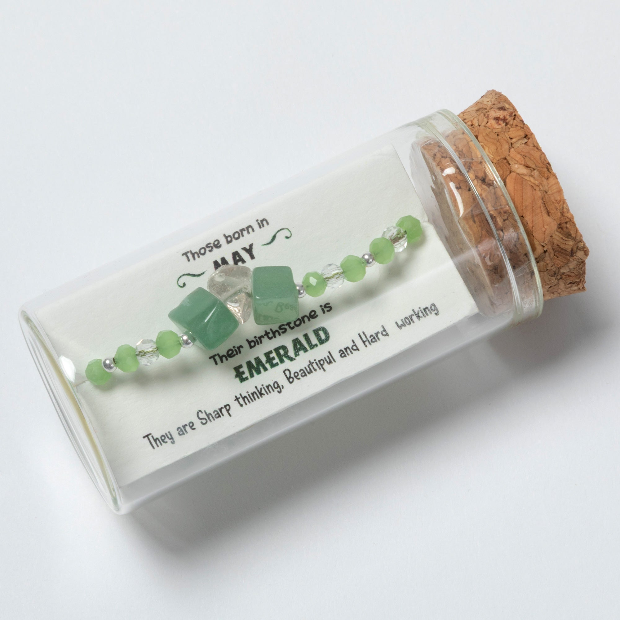 Message in a Bottle Birthstone Bracelet Gift