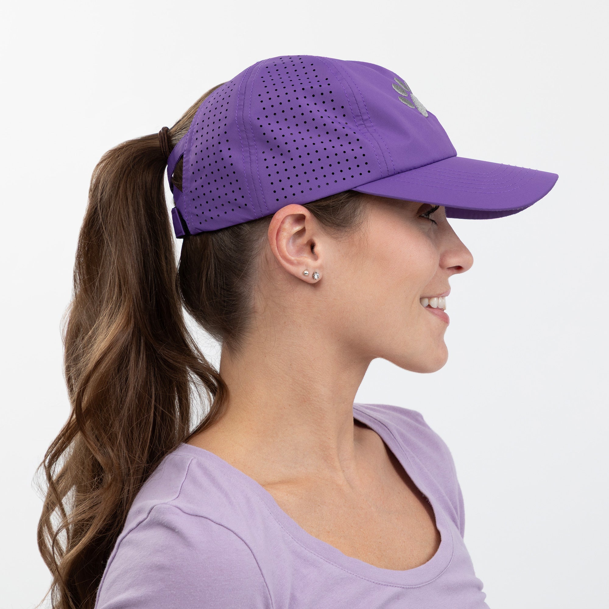Paw Print Ponytail Baseball Cap - Breathable Mesh, Adjustable Fit