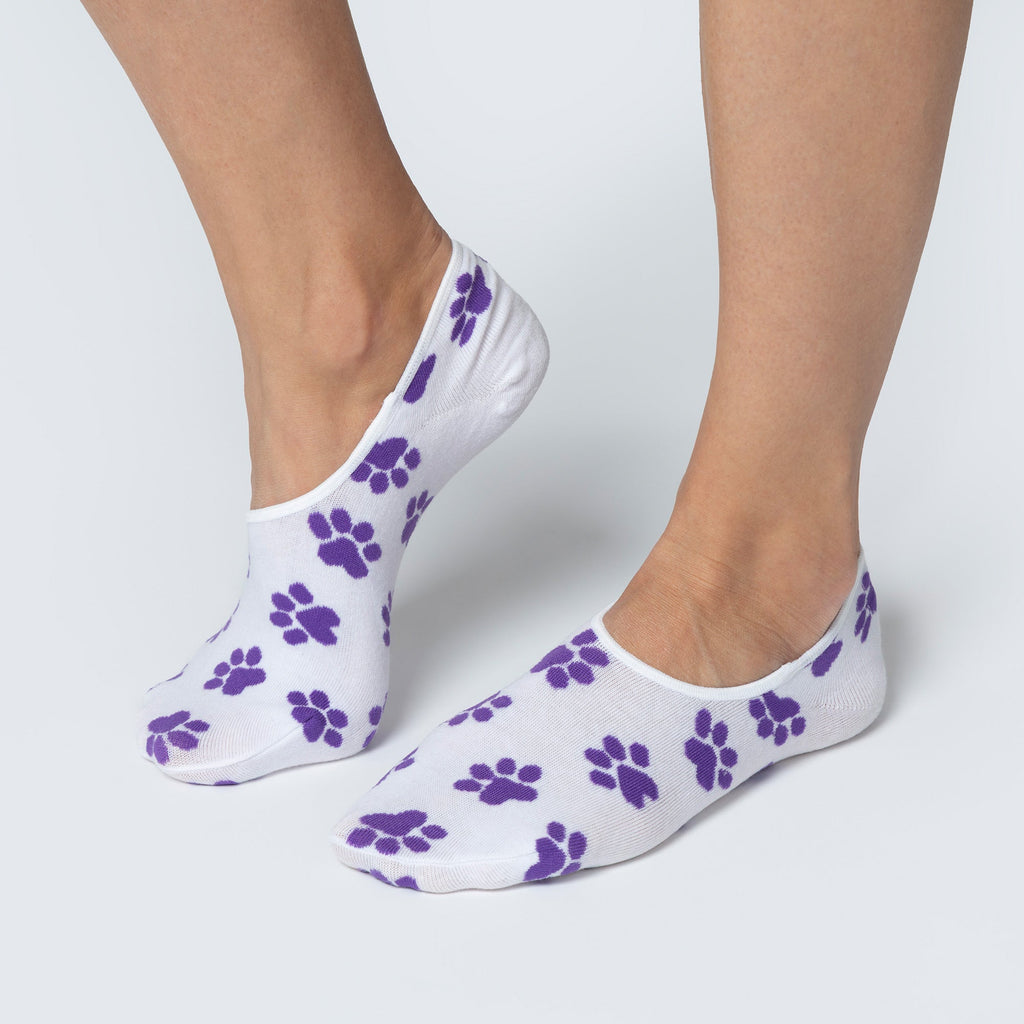 Paw Print No Show Socks - Set of 3