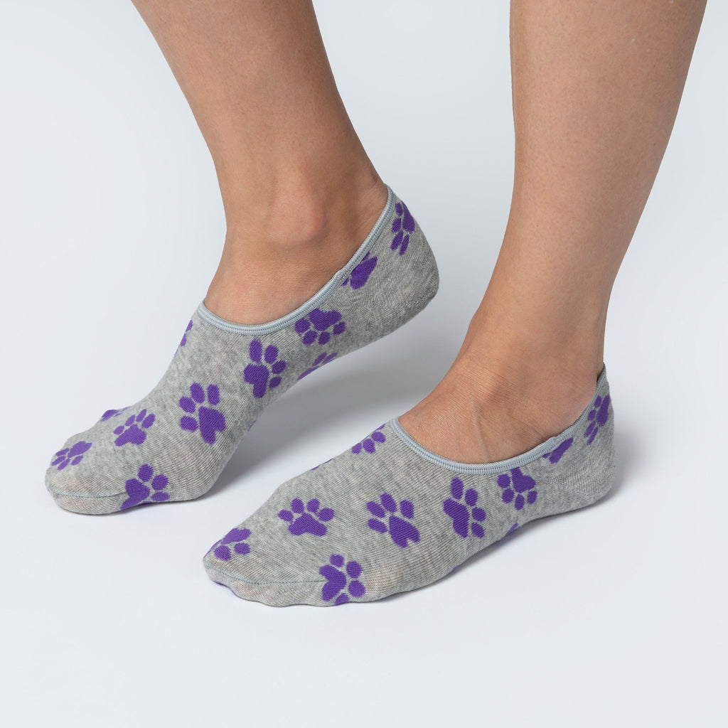 Paw Print No Show Socks - Set of 3