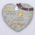 Paw Print Heart Memorial Pet Remembrance Garden Plaque Stone