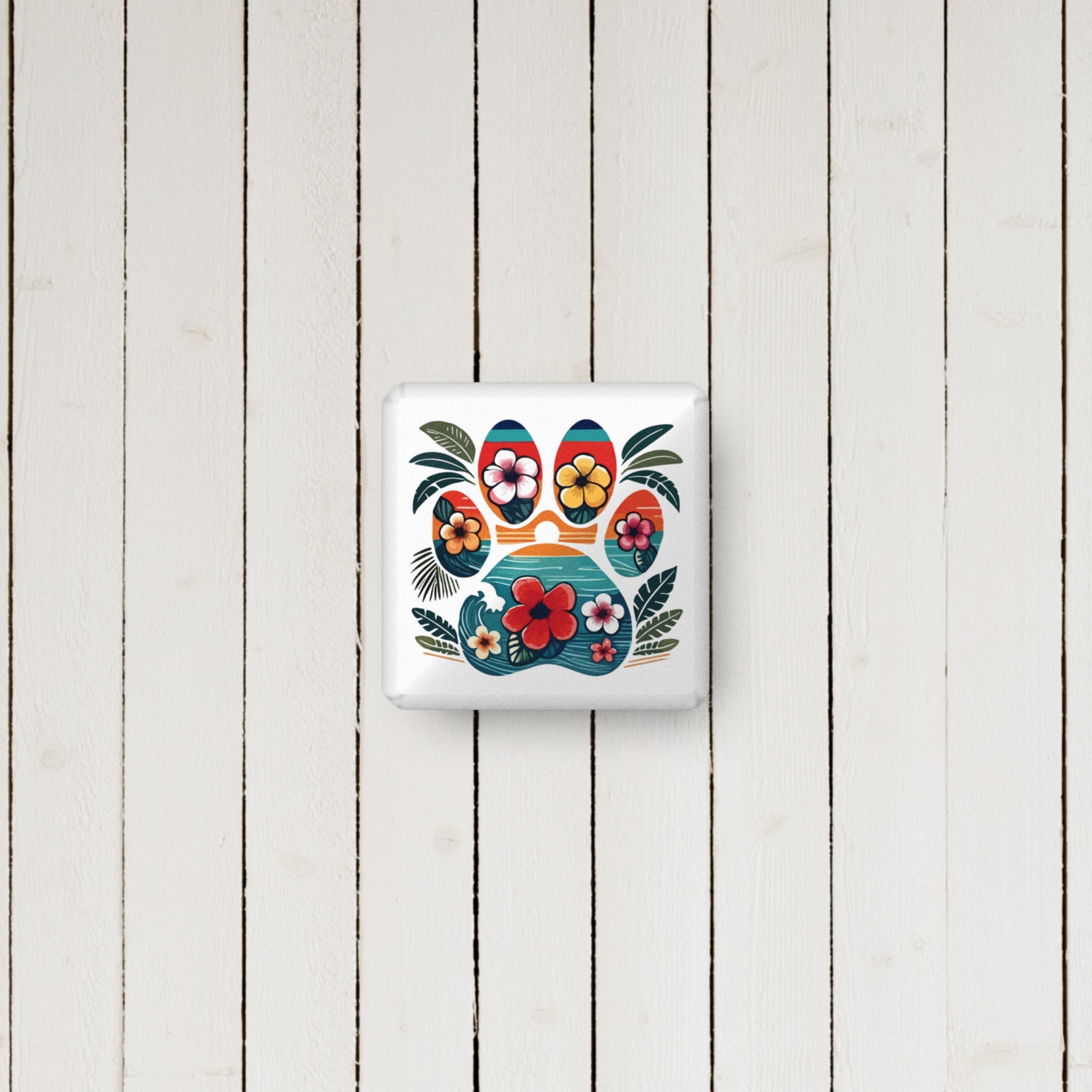 Tropical Paw Print Pillow