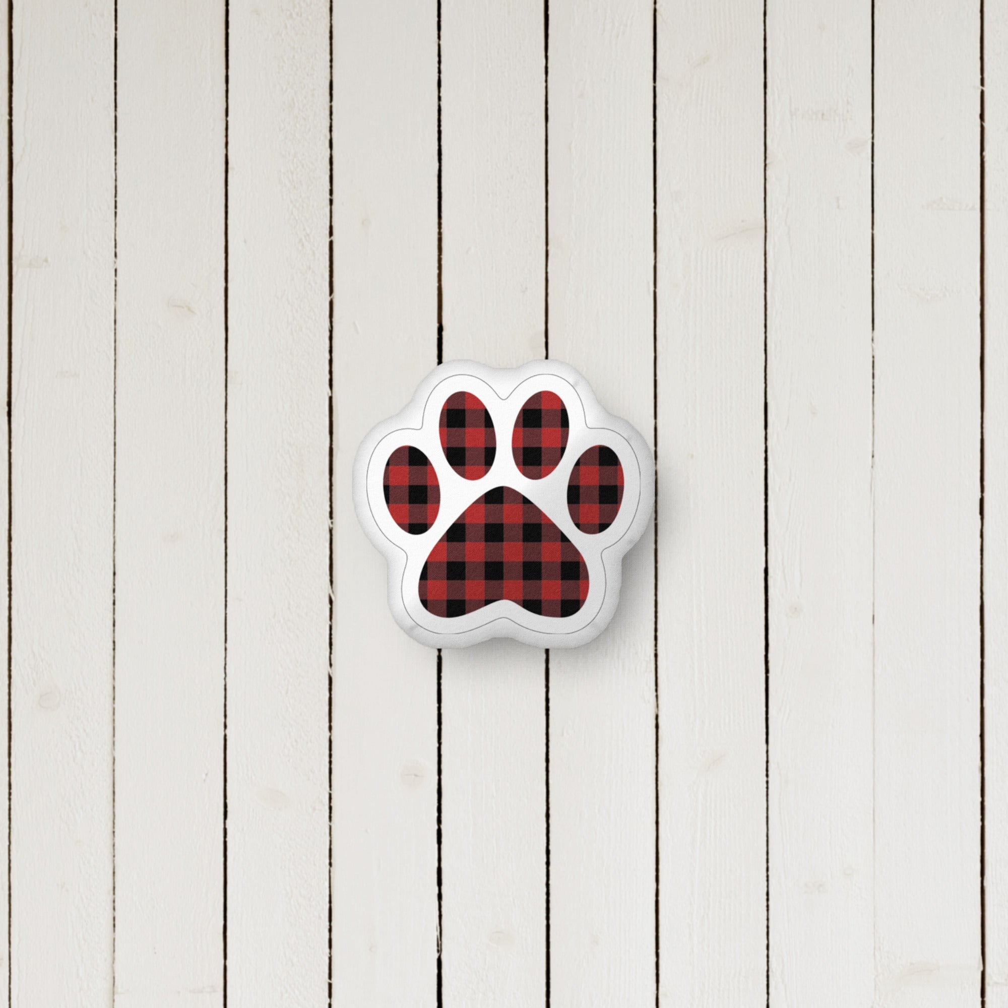 Gingham Paw Print Pillow