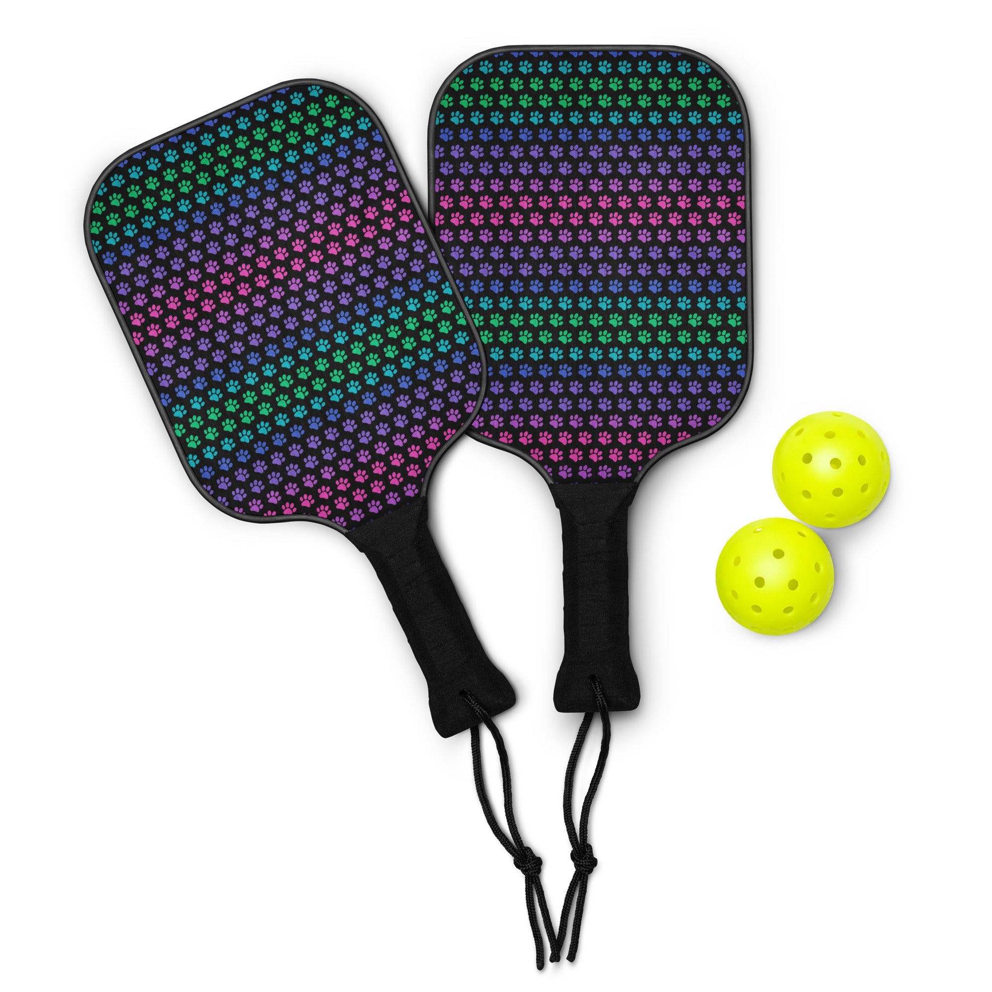 Rainbow Paws Pickleball Paddle Set