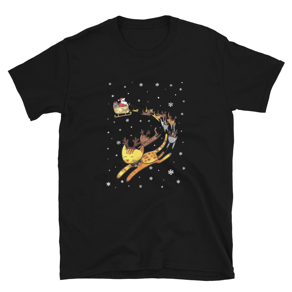 Christmas Cats & Santa's Sleigh T-Shirt