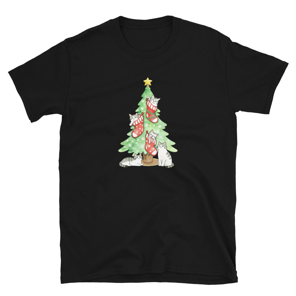 Cute Christmas Cats & Stockings T-Shirt