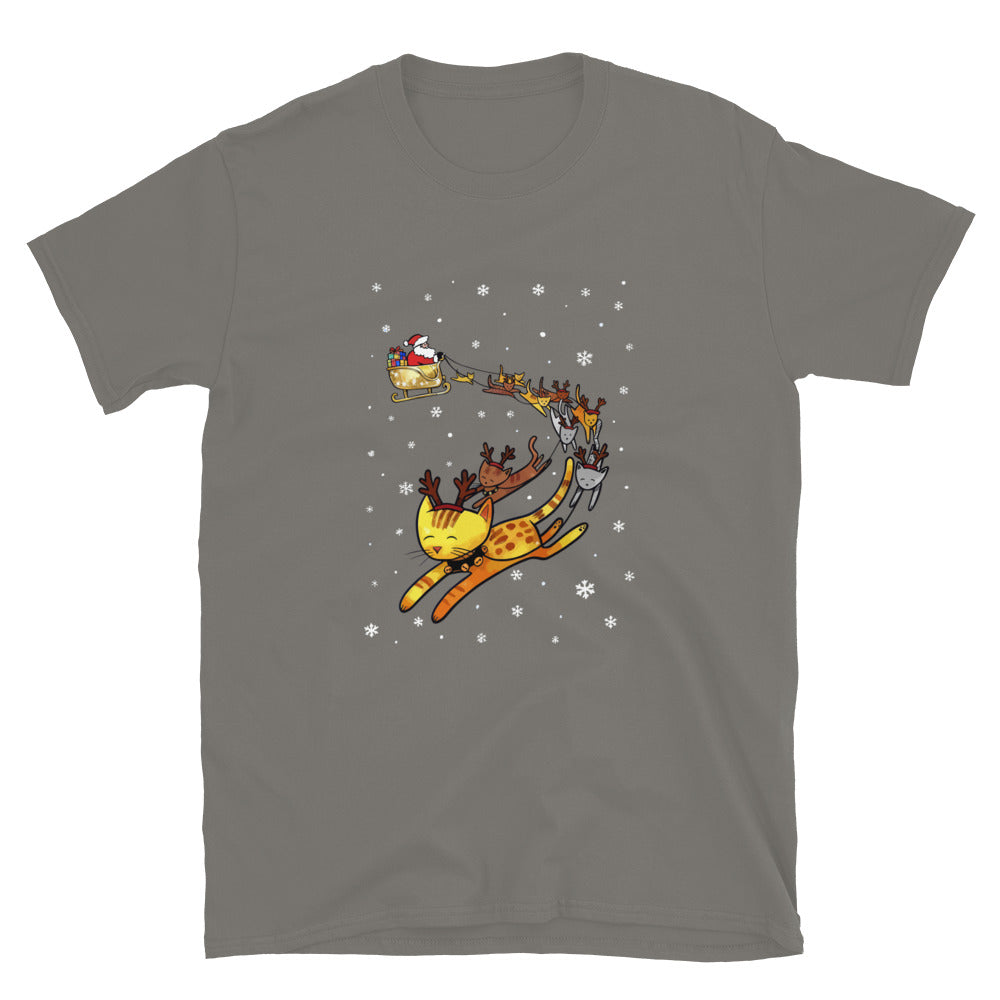 Christmas Cats & Santa's Sleigh T-Shirt