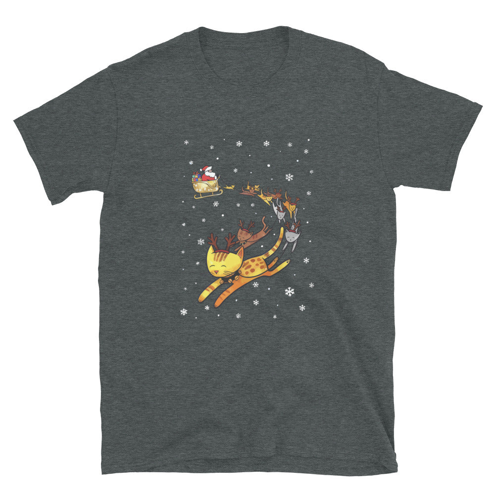 Christmas Cats & Santa's Sleigh T-Shirt