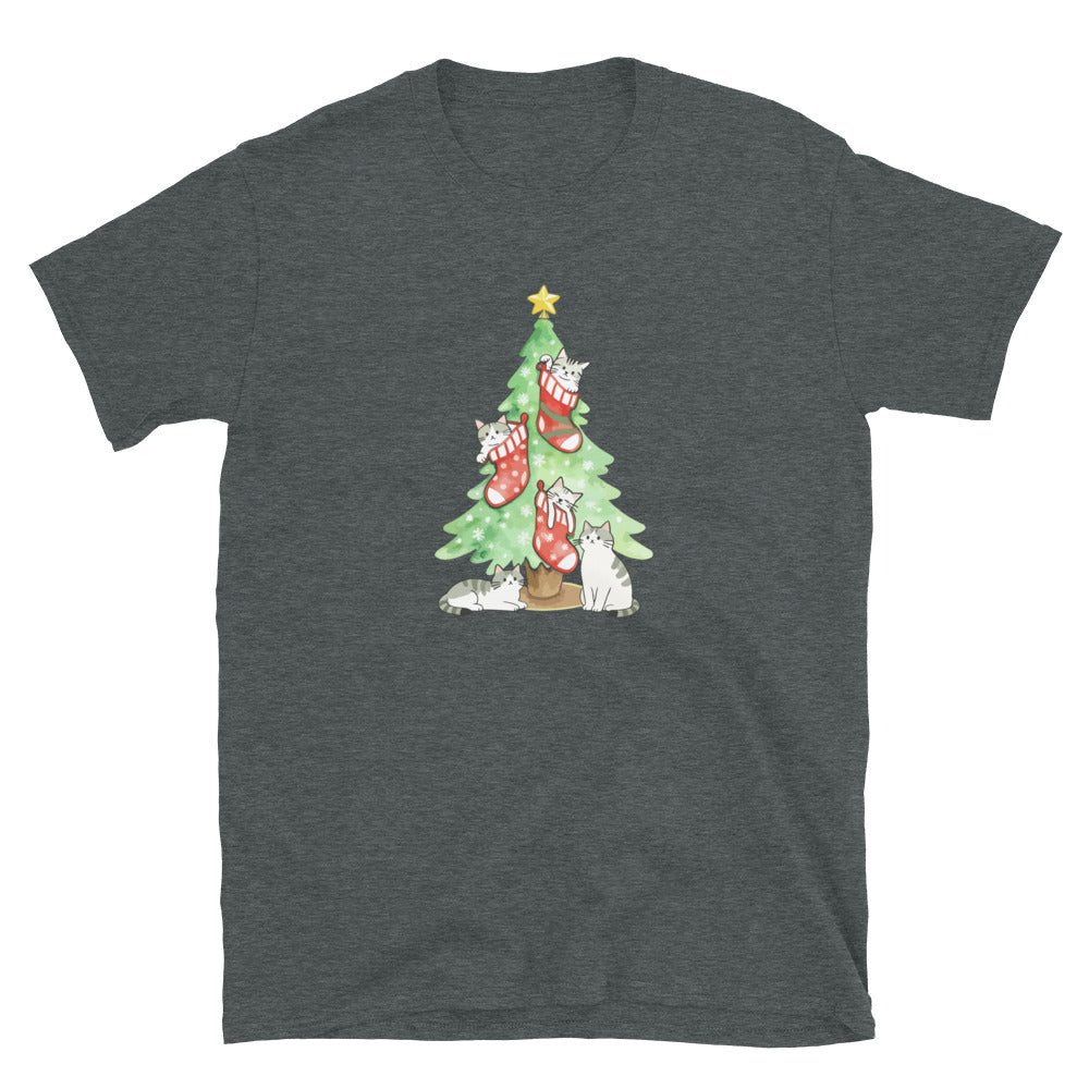 Cute Christmas Cats & Stockings T-Shirt