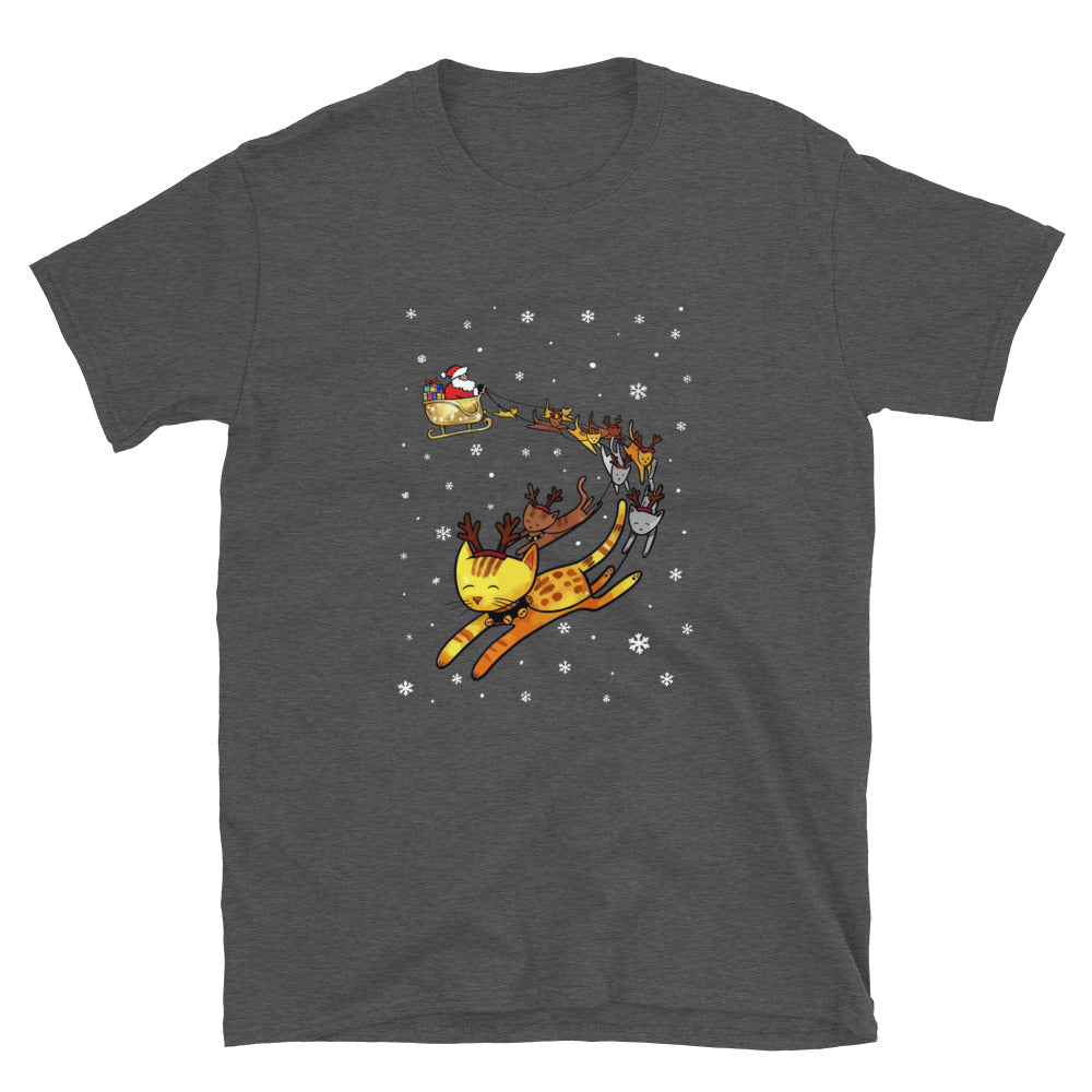 Christmas Cats & Santa's Sleigh T-Shirt