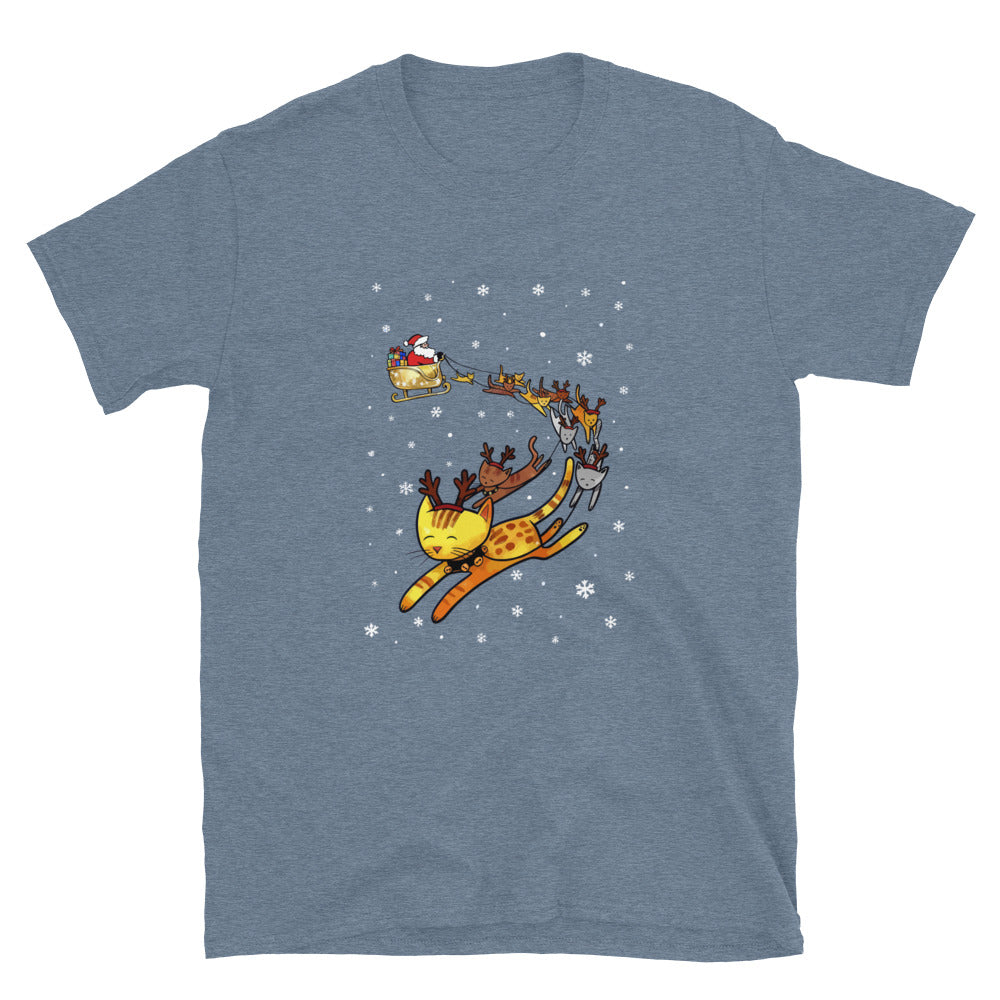 Christmas Cats & Santa's Sleigh T-Shirt