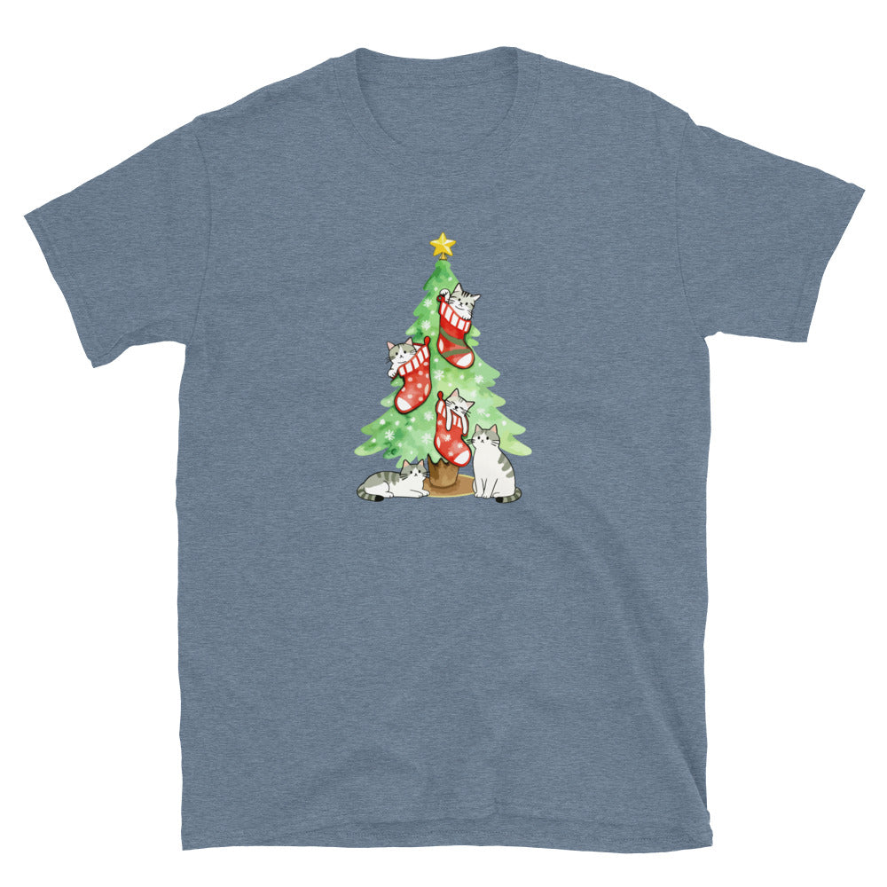 Cute Christmas Cats & Stockings T-Shirt