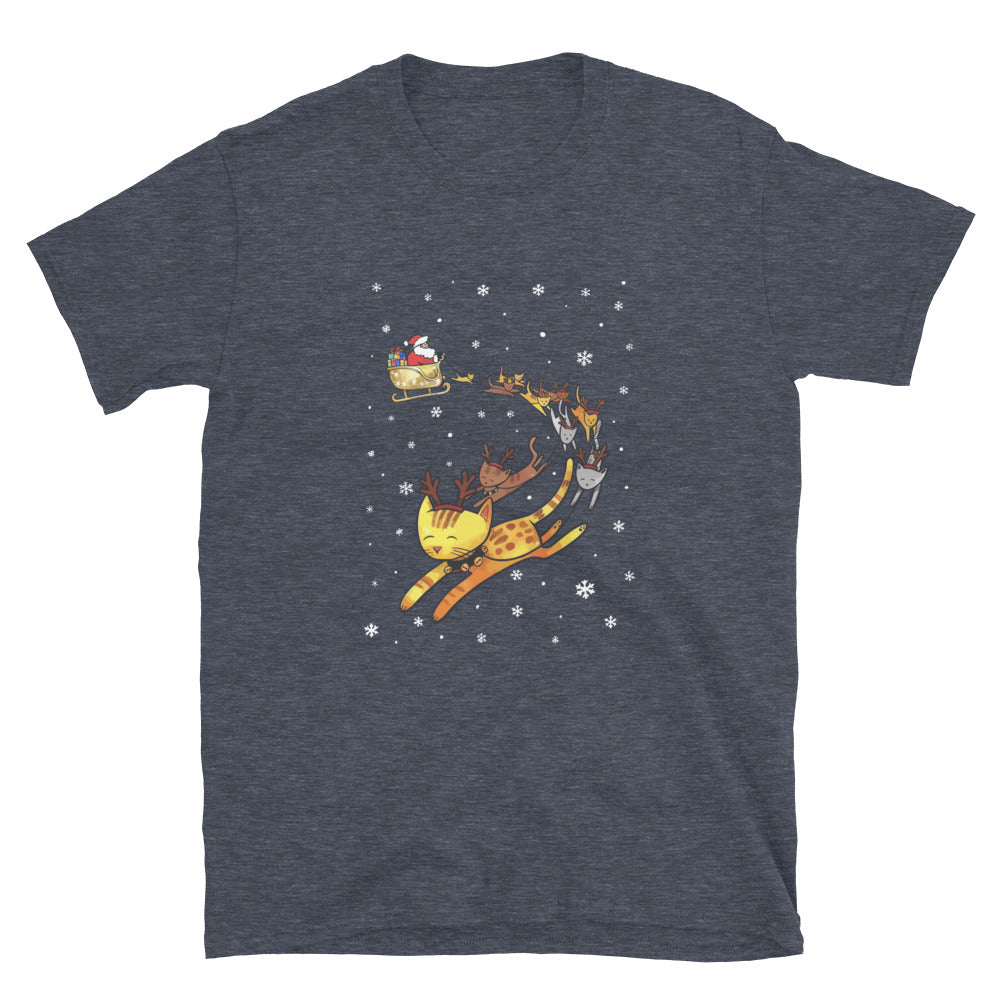 Christmas Cats & Santa's Sleigh T-Shirt