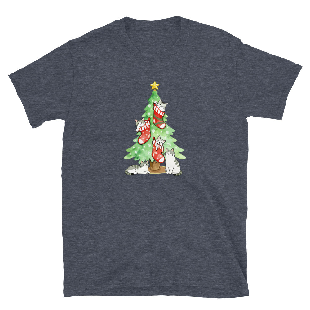 Cute Christmas Cats & Stockings T-Shirt