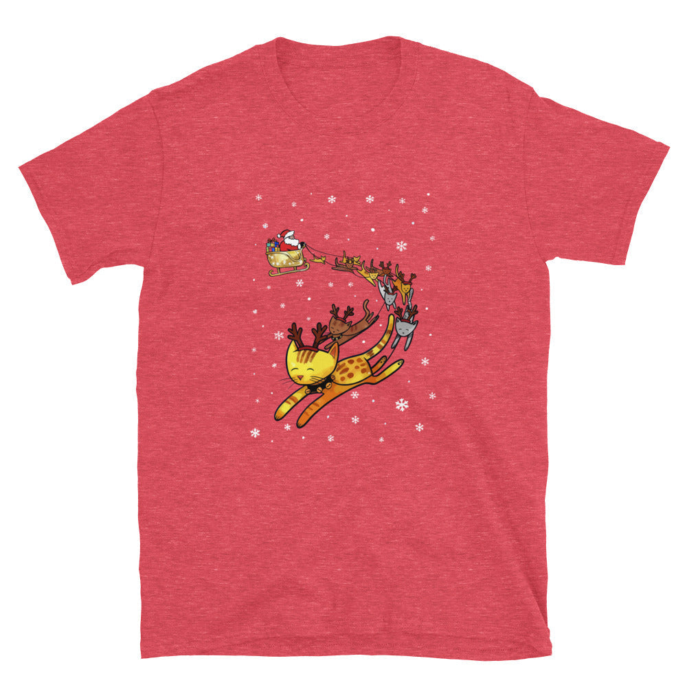 Christmas Cats & Santa's Sleigh T-Shirt