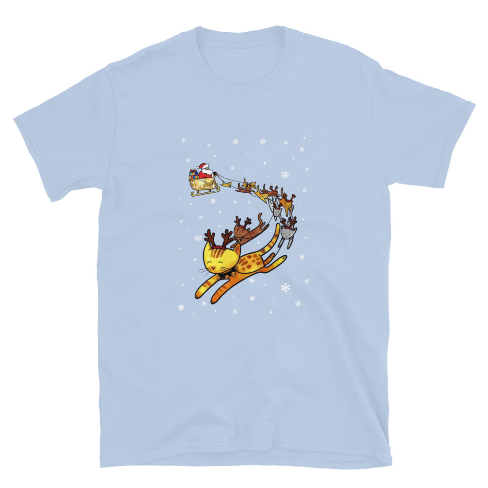 Christmas Cats & Santa's Sleigh T-Shirt