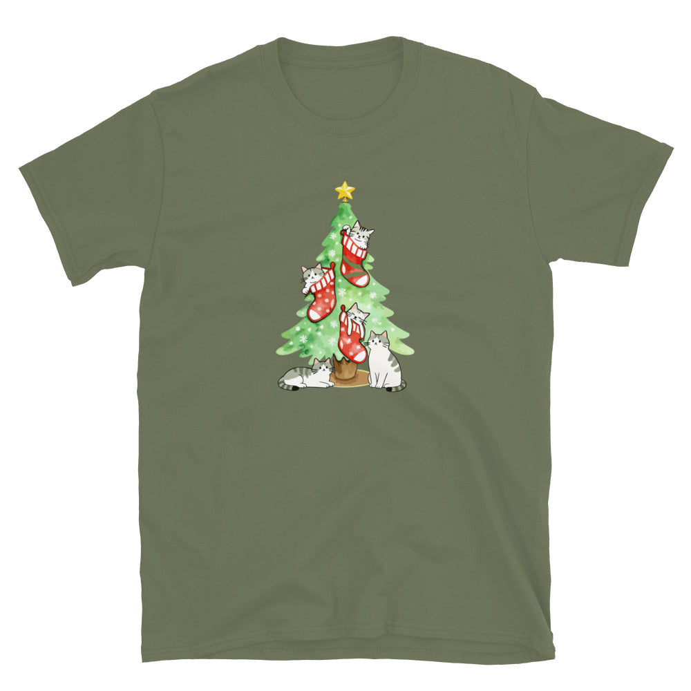 Cute Christmas Cats & Stockings T-Shirt