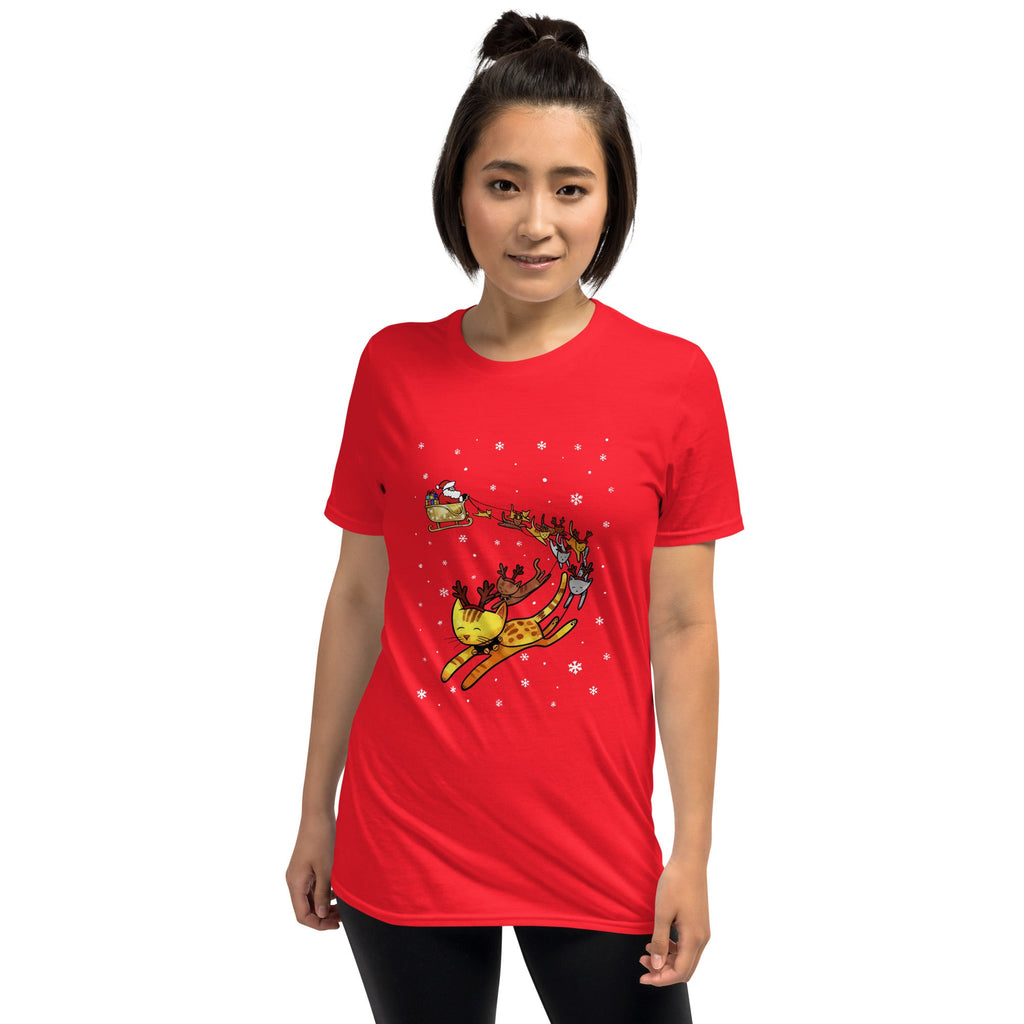 Christmas Cats & Santa's Sleigh T-Shirt