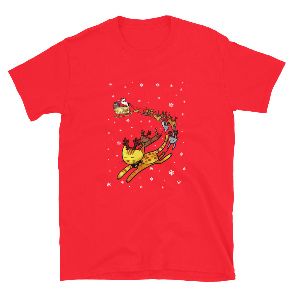 Christmas Cats & Santa's Sleigh T-Shirt
