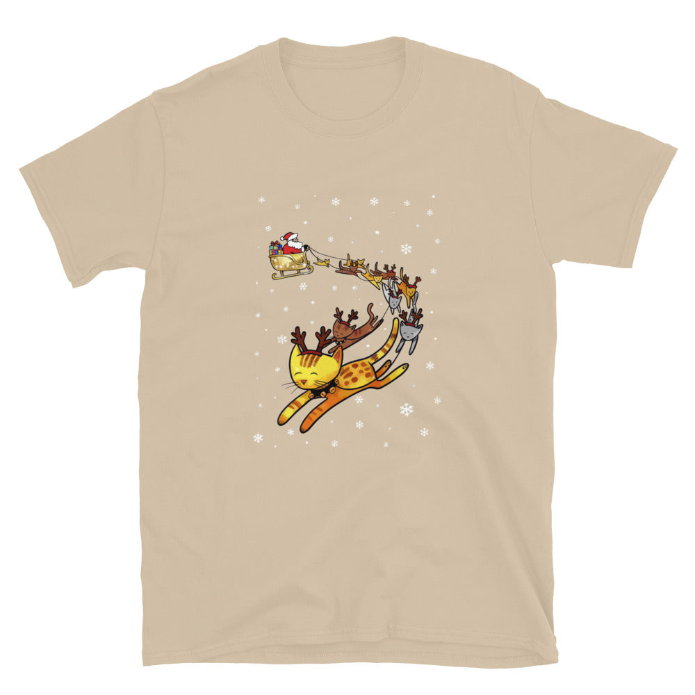 Christmas Cats & Santa's Sleigh T-Shirt