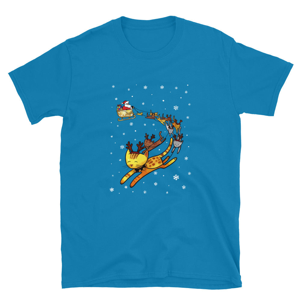 Christmas Cats & Santa's Sleigh T-Shirt