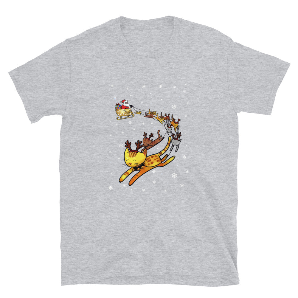 Christmas Cats & Santa's Sleigh T-Shirt